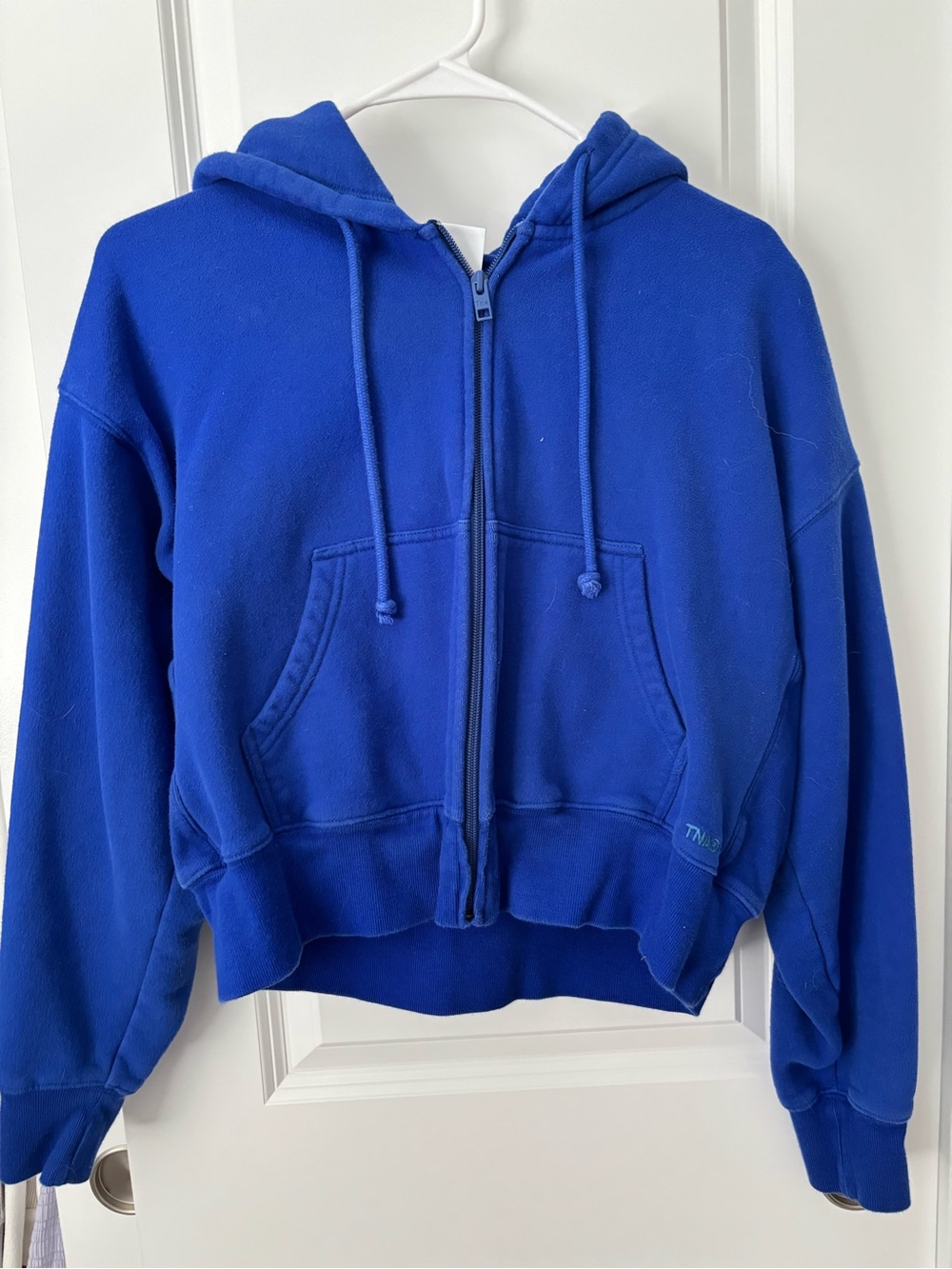 Royal Blue Aritzia TNA Shorts Set. Zip up is a size Medium, Shorts are a Large